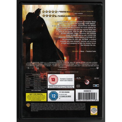Batman Begins (DVD 2006) Rating 12