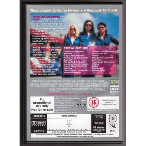 Charlie's Angels (DVD 2001) Rating 15