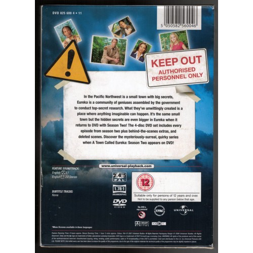 A Town Called Eureka - Season Two (DVD 2008) 4-Disc Set - Rating 12 A Town Called Eureka - Season Two (DVD 2008) 4-Disc Set - Rating 12