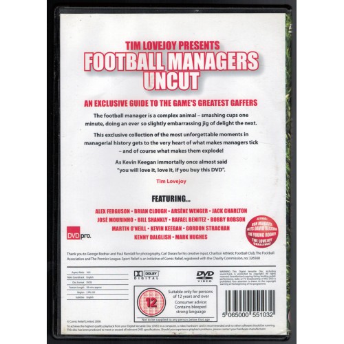 Tim Lovejoy presents Football Managers Uncut (DVD 2008) Rating 12