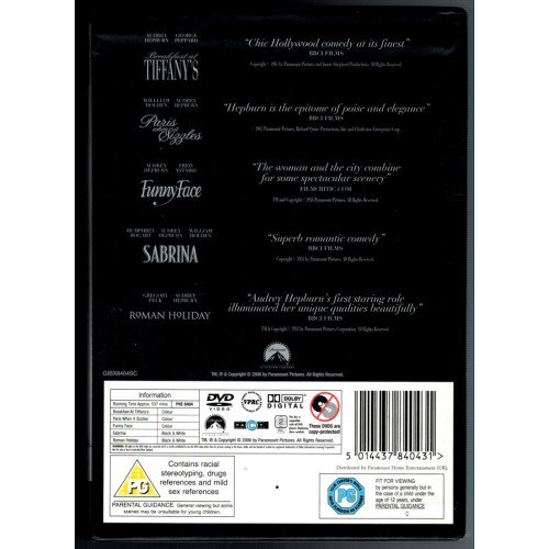 The Audrey Hepburn Collection (5 DVDs 2006) Rating PG