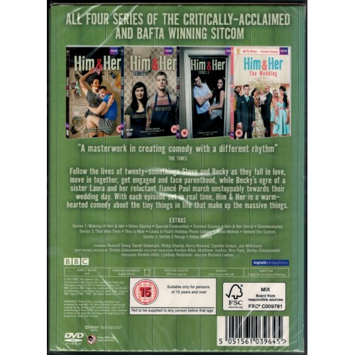 Him & Her: Series 1-4 (7 DVDs 2010) Rating 15 - BRAND NEW