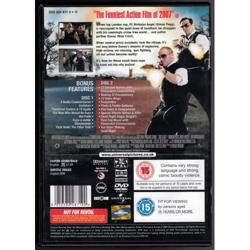 Hot Fuzz (DVD 2007) 2-Disc Set - Rating 15