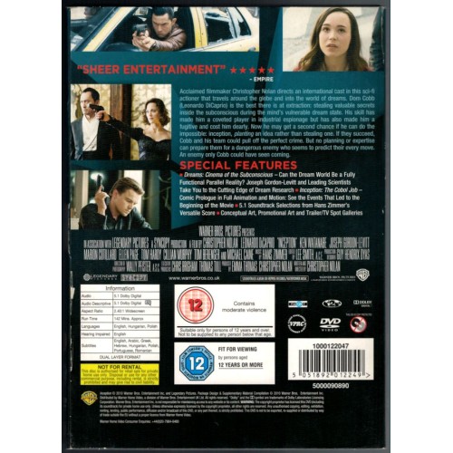 Inception (2 DVD 2010) Rating 12