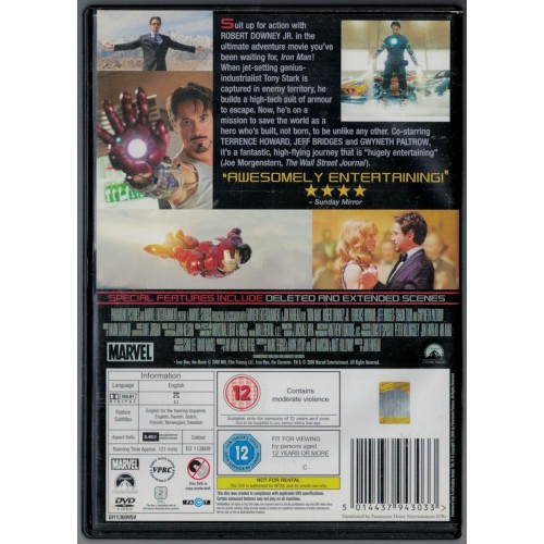 Iron Man (DVD 2008) Rating 12