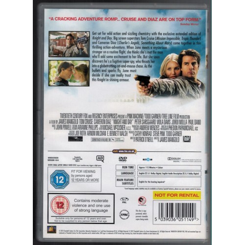 Knight And Day (DVD 2012) Rating 12
