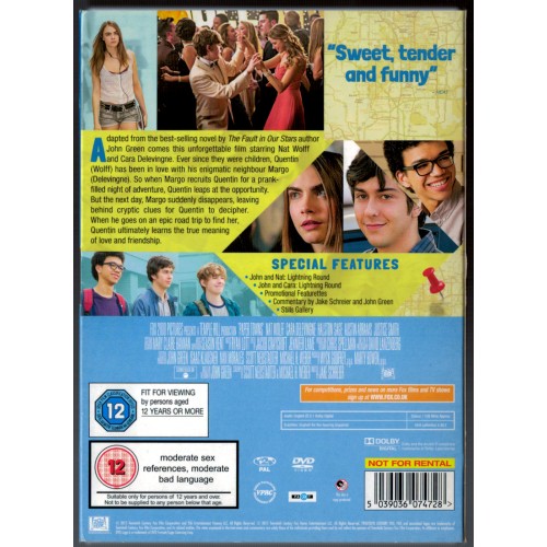 Paper Towns (DVD 2015) Rating 12 Paper Towns (DVD 2015) Rating 12