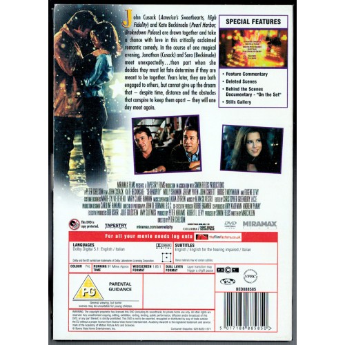 Serendipity (DVD 2002) Rating PG