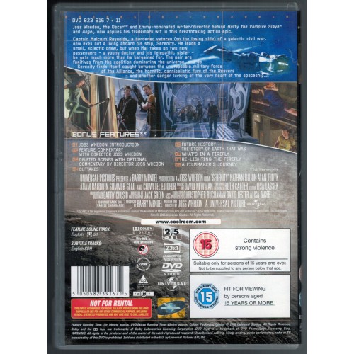 Serenity (DVD 2011) Rating 15