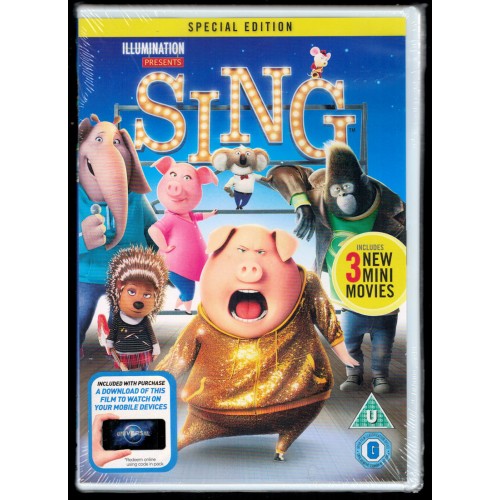 Sing - Special Edition (DVD 2017) Rating U - BRAND NEW