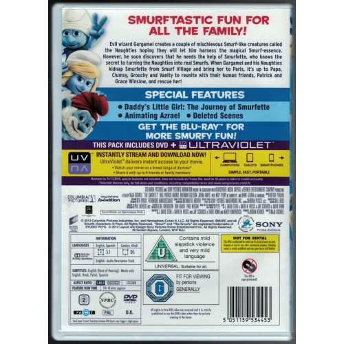 The Smurfs 2 (DVD 2013) Rating U