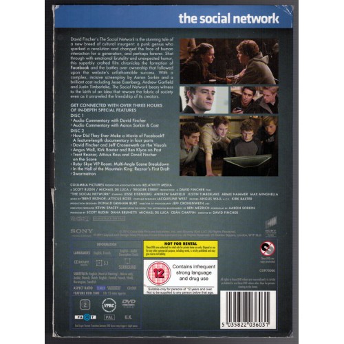 The Social Network (DVD 2011) Rating 12 The Social Network (DVD 2011) Rating 12