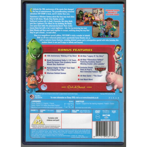 Toy Story (DVD 2010) 2-Disc - 10th Anniversary Collector's Edition - Rating PG