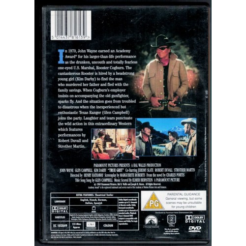 True Grit (DVD 2002) Rating PG