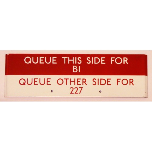 London Transport enamel bus stop 'Q' plate for Routes B1 and 227 from Bromley