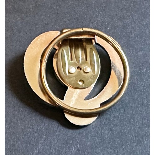 Gold colour brooch with pearl centre design costume jewellery