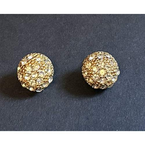 Pair of unbranded gold colour costume jewellery clip-on earrings