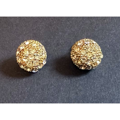 Pair of unbranded gold colour costume jewellery clip-on earrings
