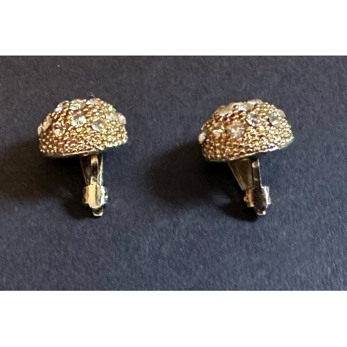 Pair of unbranded gold colour costume jewellery clip-on earrings