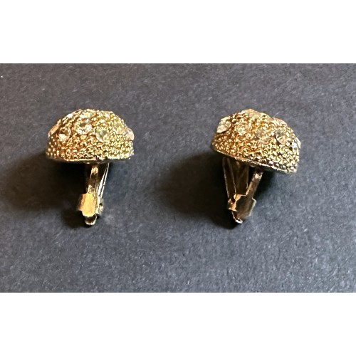 Pair of unbranded gold colour costume jewellery clip-on earrings
