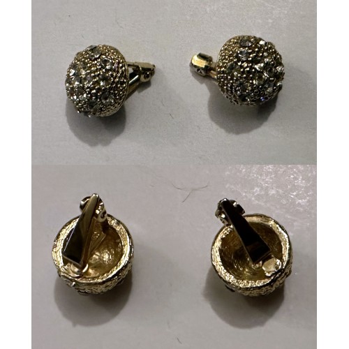 Pair of unbranded gold colour costume jewellery clip-on earrings