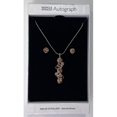 Matching set of M&S Autograph 41cm (16in) necklace and pair of earrings
