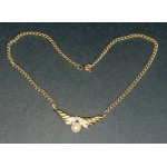 Gold coloured Pearl Pendant on 38cm (15") gol...