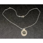 Silver Pendant with 'sunburst' design on 46cm (18&...