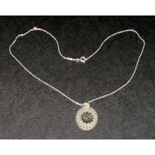 Silver Pendant with 'sunburst' design on 46cm (18") silver-coloured chain