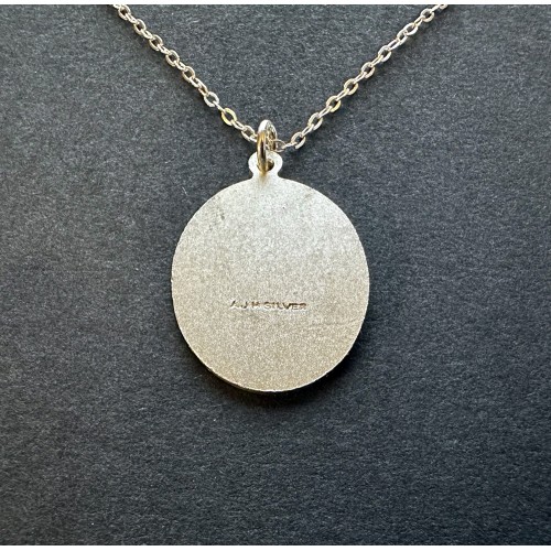 Silver Pendant with 'sunburst' design on 46cm (18") silver-coloured chain