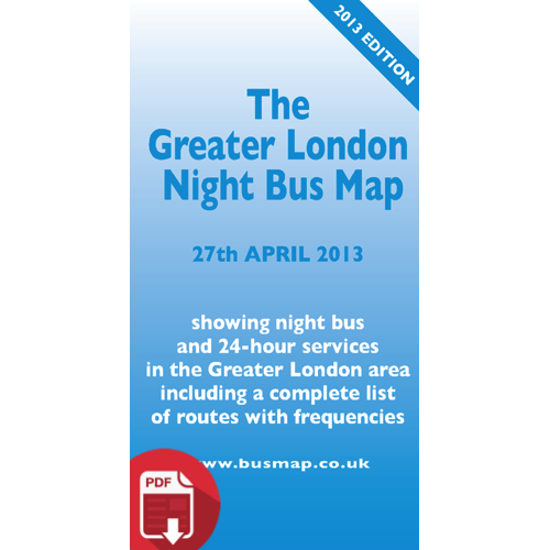 The Greater London Night Bus Map 2013 - Digital Download Version