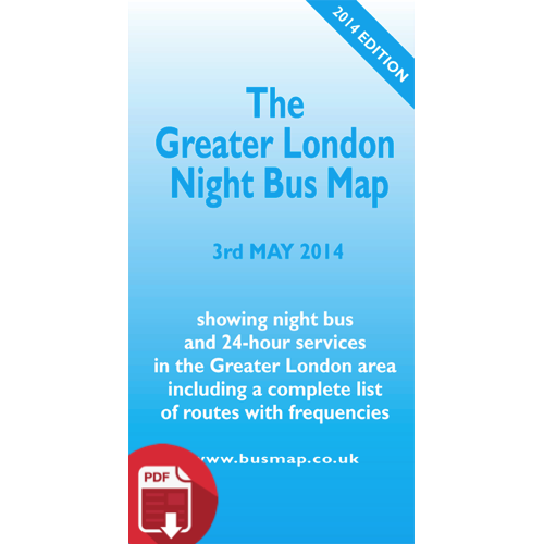 The Greater London Night Bus Map 2014 - Digital Download Version