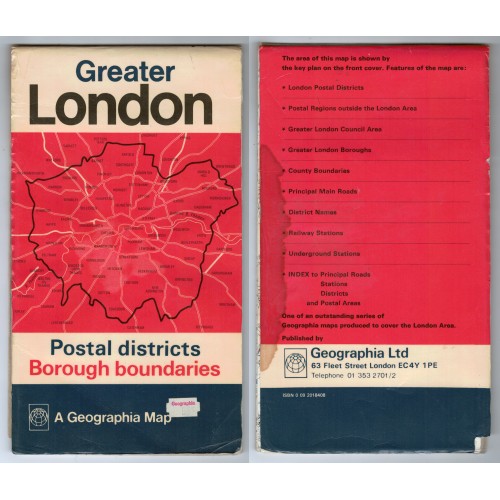 Greater London A to Z Fold-out Street Map - January 1971