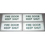 Fire Door Keep Shut Plastic Door Sign (Set of 4)