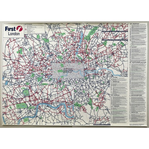 First London Laminated Flat Bus Map - 29th September 2001