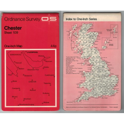 Ordnance Survey One-Inch Map No.109 Chester - Revised 1958-60