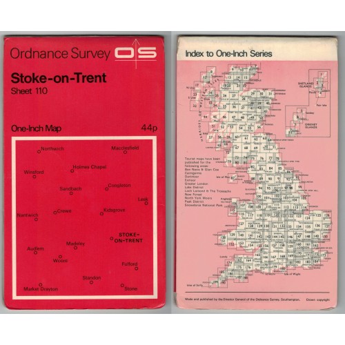 Ordnance Survey One-Inch Map No.110 Stoke-on-Trent - Revised 1959