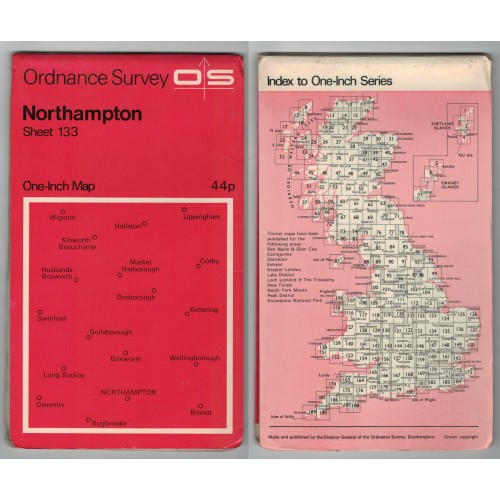 Ordnance Survey One-Inch Map No.133 Northampton - Revised 1967