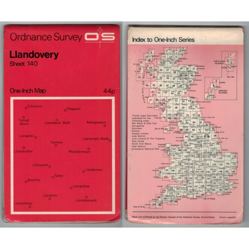 Ordnance Survey One-Inch Map No.140 Llandovery - Revised 1964-65