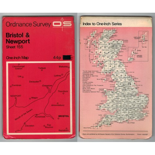 Ordnance Survey One-Inch Map No.155 Bristol & Newport - Revised 1970