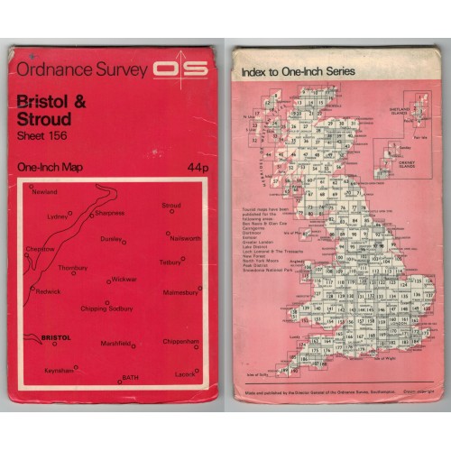 Ordnance Survey One-Inch Map No.156 Bristol & Stroud - Revised 1970
