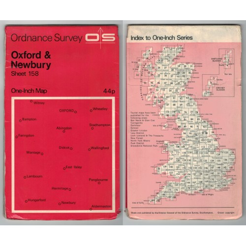 Ordnance Survey One-Inch Map No.158 Oxford & Newbury - Revised 1965