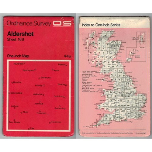 Ordnance Survey One-Inch Map No.169 Aldershot - Revised 1967-69