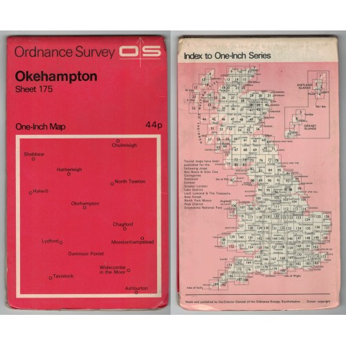 Ordnance Survey One-Inch Map No.175 Okehampton - Revised 1970