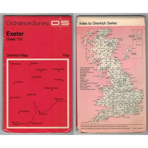 Ordnance Survey One-Inch Map No.176 Exeter - Revised 1971 Ordnance Survey One-Inch Map No.176 Exeter - Revised 1971