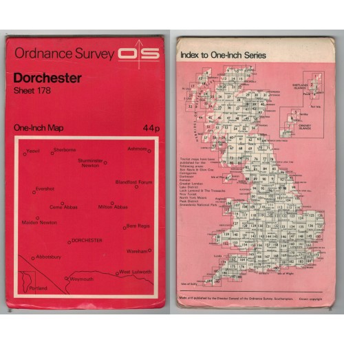 Ordnance Survey One-Inch Map No.178 Dorchester - Revised 1968