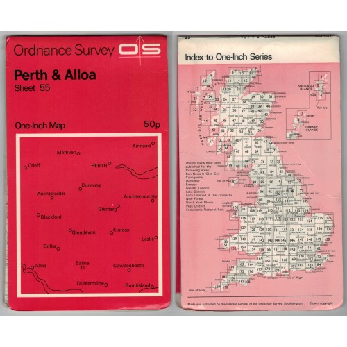 Ordnance Survey One-Inch Map No. 55 Perth & Alloa - Revised 1967 Ordnance Survey One-Inch Map No. 55 Perth & Alloa - Revised 1967