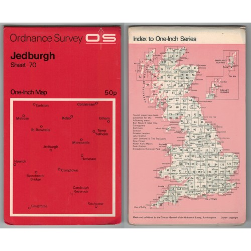 Ordnance Survey One-Inch Map No. 70 Jedburgh - Revised 1961-62 Ordnance Survey One-Inch Map No. 70 Jedburgh - Revised 1961-62