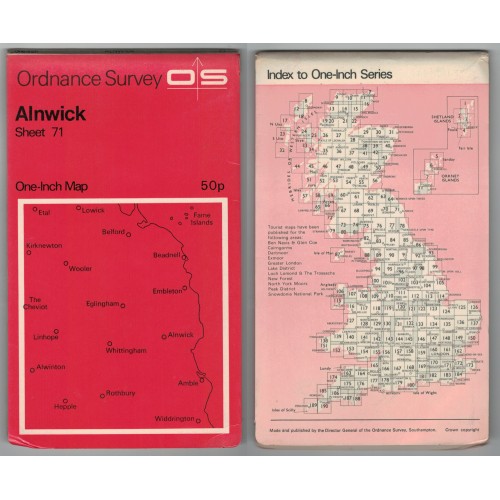 Ordnance Survey One-Inch Map No. 71 Alnwick - Revised 1963-64 Ordnance Survey One-Inch Map No. 71 Alnwick - Revised 1963-64