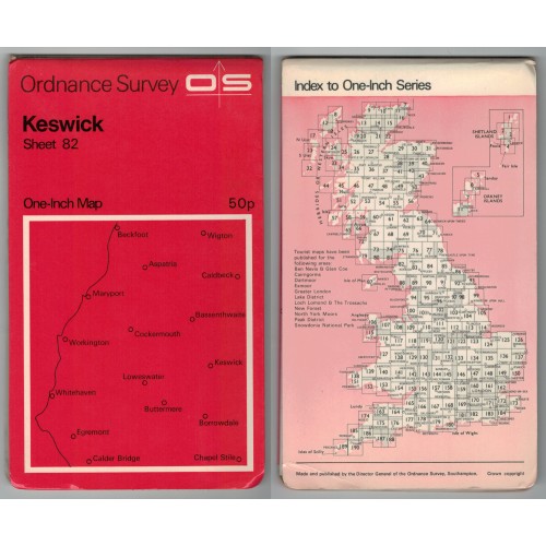 Ordnance Survey One-Inch Map No. 82 Keswick - Revised 1963 Ordnance Survey One-Inch Map No. 82 Keswick - Revised 1963